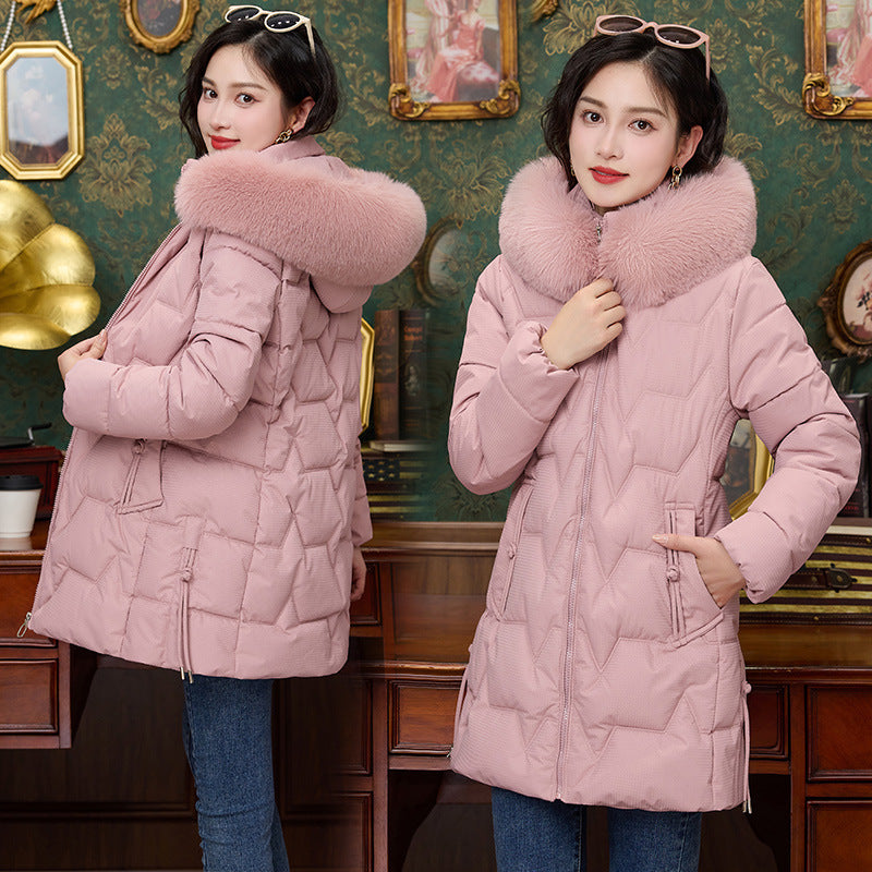 Manteau mi-long en coton rembourré pour femme