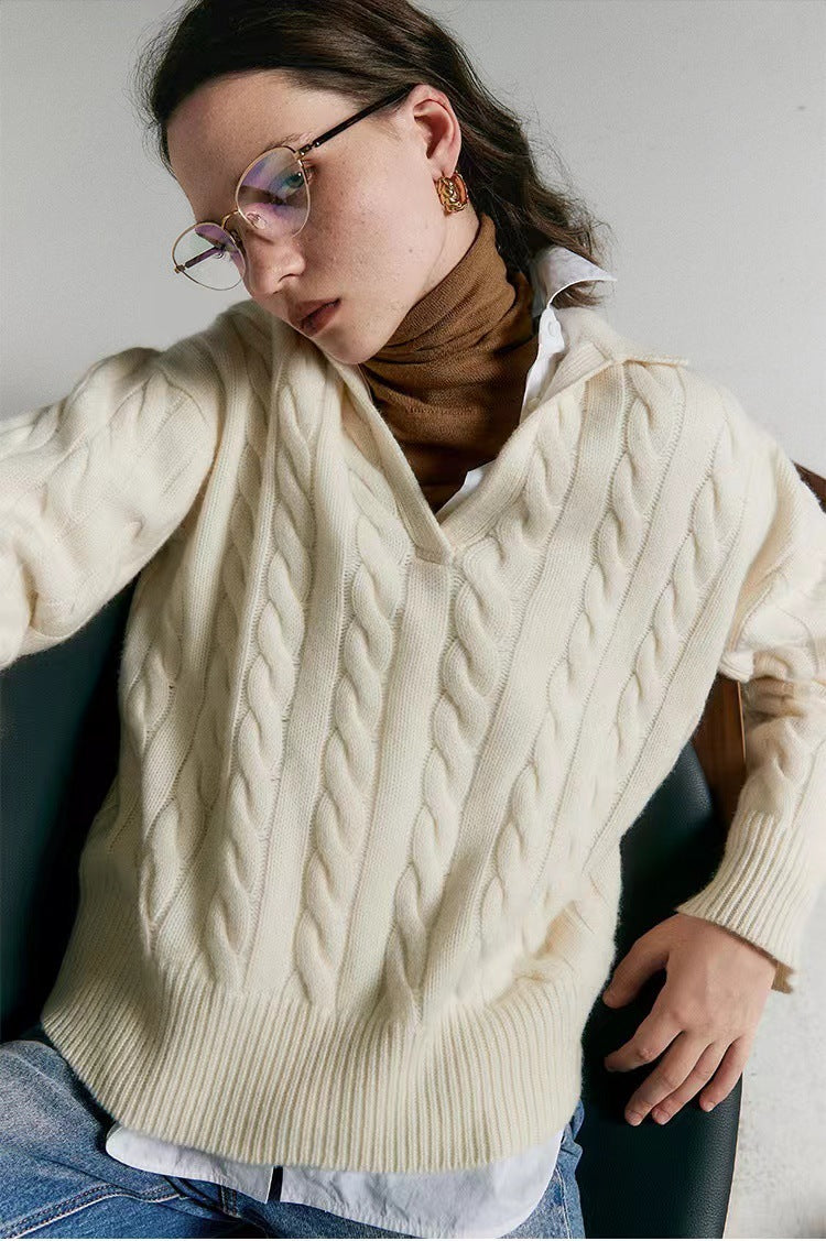 Pull à col polo style paresseux