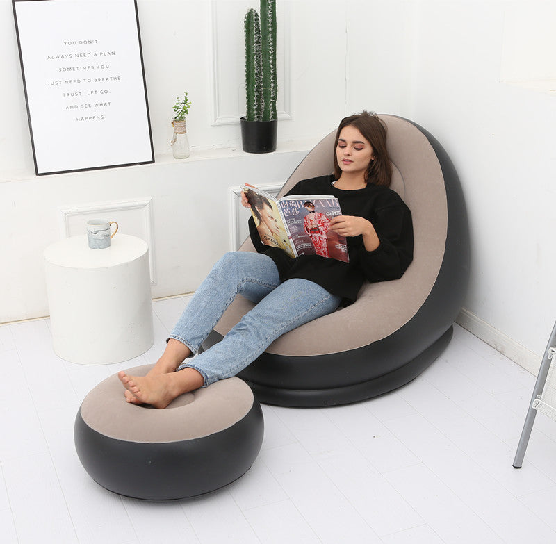Pouf paresseux avec canapé gonflable pliable