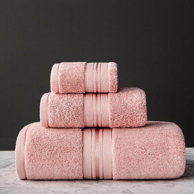 Ensemble de serviettes de bain en coton épais de couleur pure