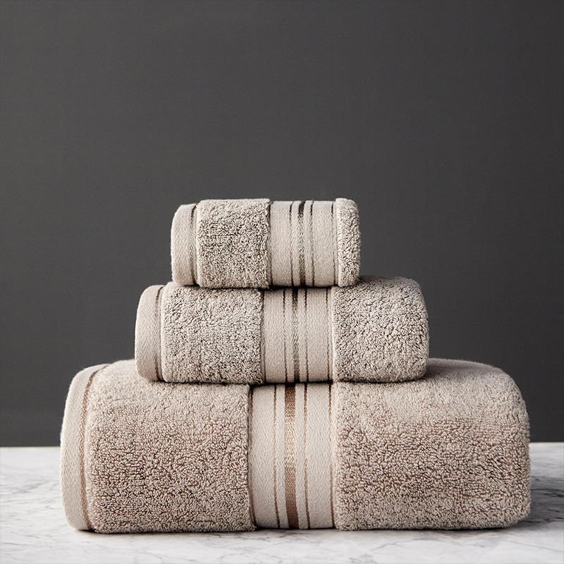 Ensemble de serviettes de bain en coton épais de couleur pure