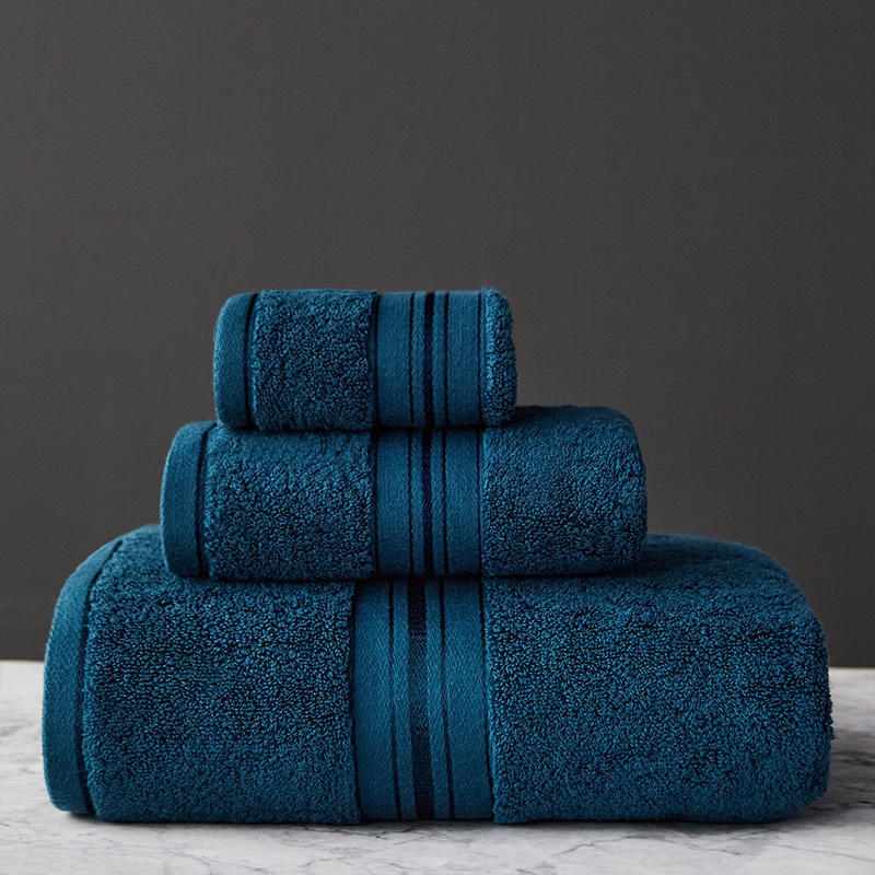 Ensemble de serviettes de bain en coton épais de couleur pure