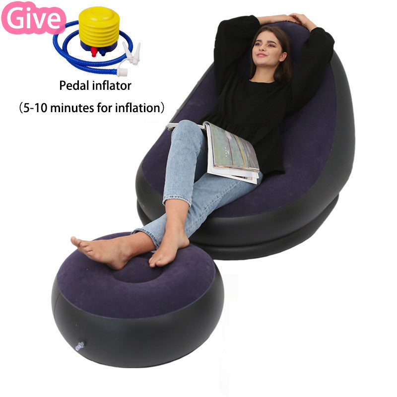 Pouf paresseux avec canapé gonflable pliable