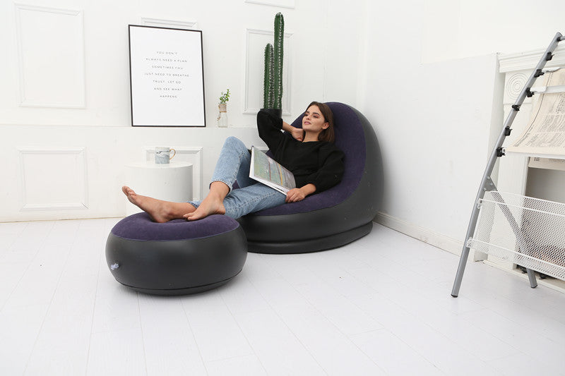 Pouf paresseux avec canapé gonflable pliable