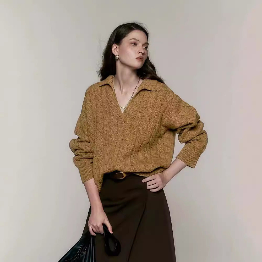 Pull à col polo style paresseux