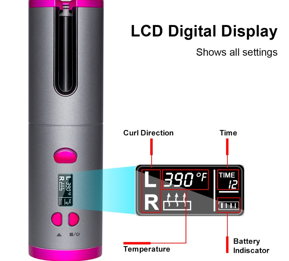 Fer à boucler multifonction sans fil avec chargeur USB