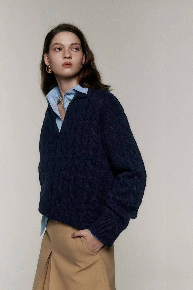 Pull à col polo style paresseux