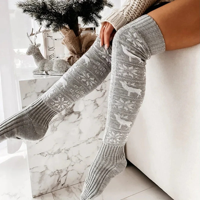 Chaussette de Noël tricotée chaude pour femme