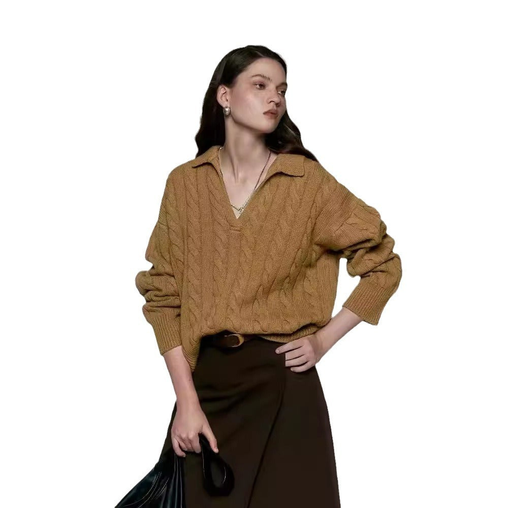 Pull à col polo style paresseux