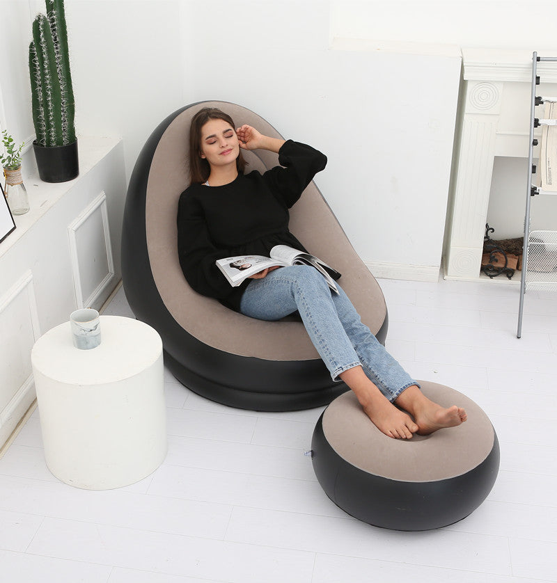 Pouf paresseux avec canapé gonflable pliable
