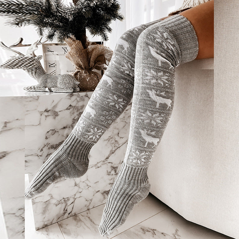Chaussette de Noël tricotée chaude pour femme