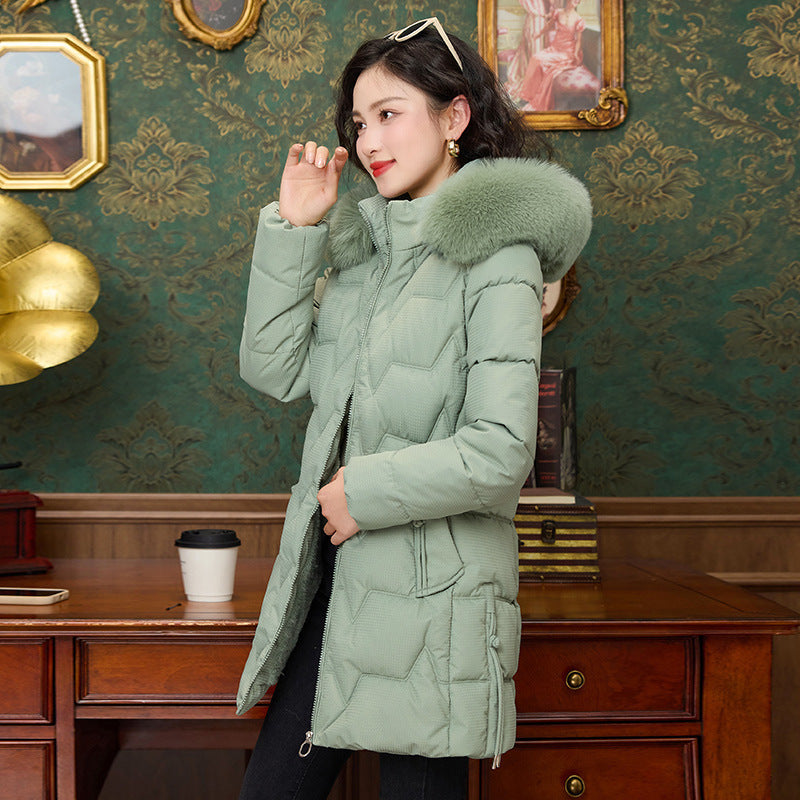 Manteau mi-long en coton rembourré pour femme