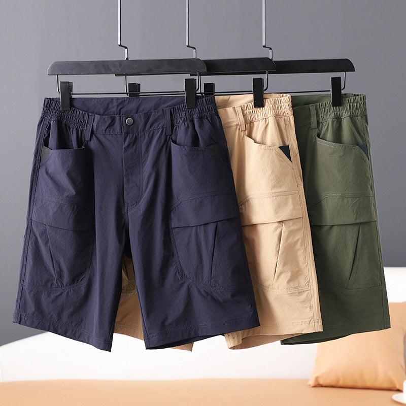 Short cargo décontracté à grandes poches pour homme