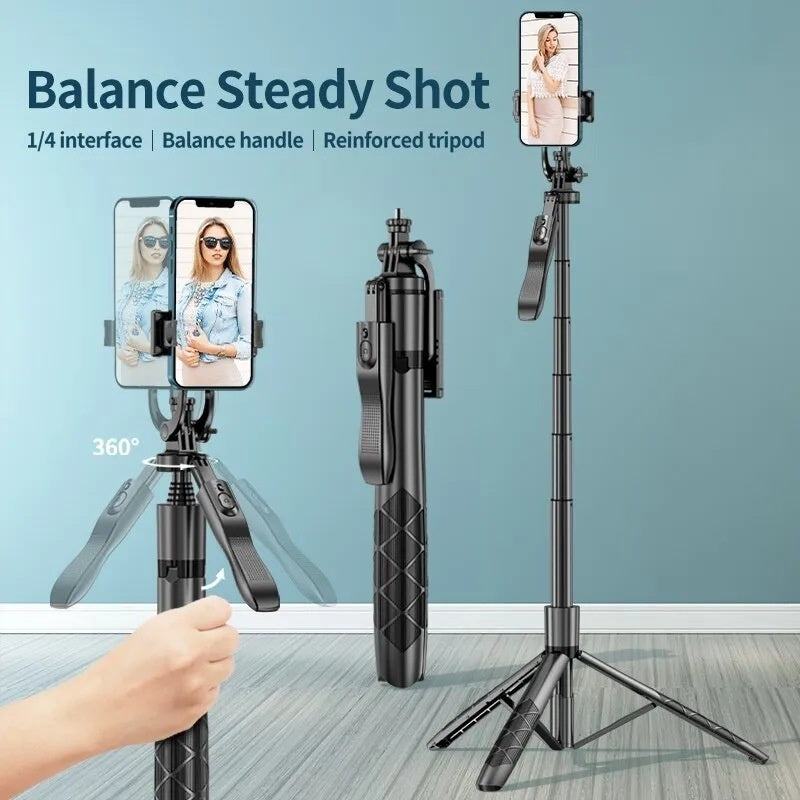Perche à selfie stabilisatrice au sol télescopique