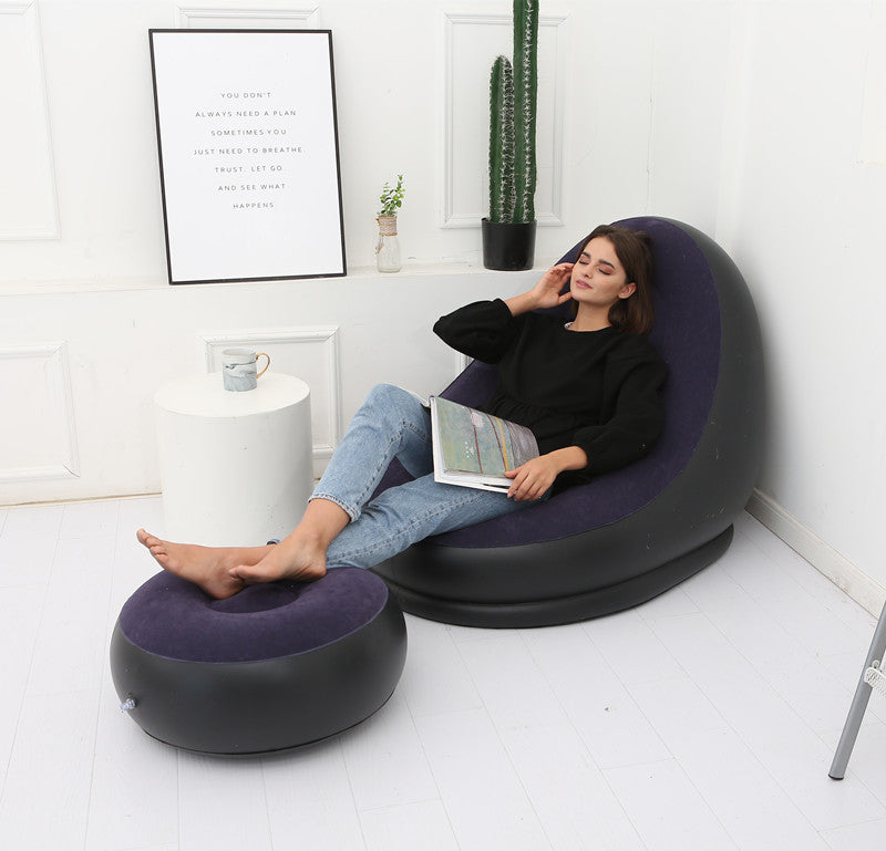 Pouf paresseux avec canapé gonflable pliable
