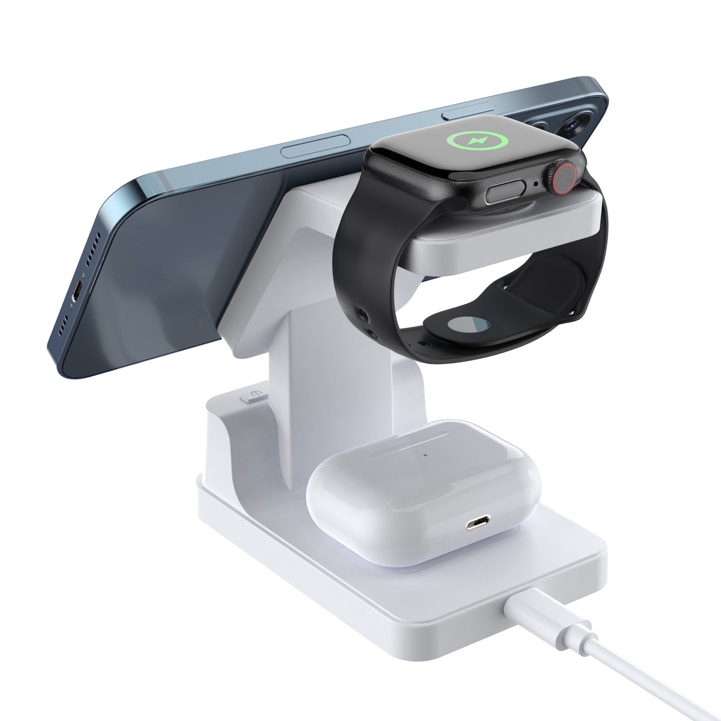 Chargeur magnétique sans fil 3 en 1 15 W avec horloge