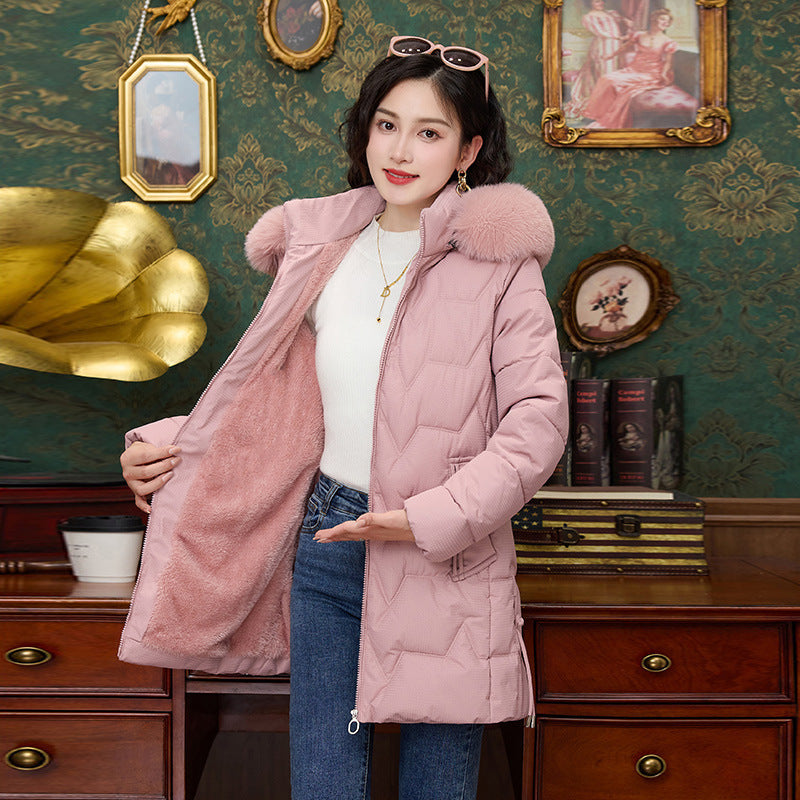 Manteau mi-long en coton rembourré pour femme