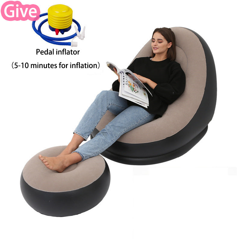 Pouf paresseux avec canapé gonflable pliable