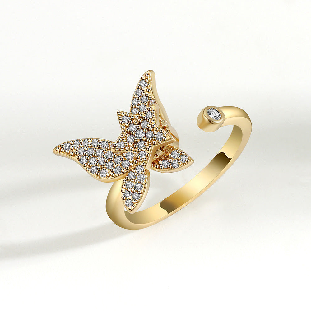 Bague tournante papillon femelle