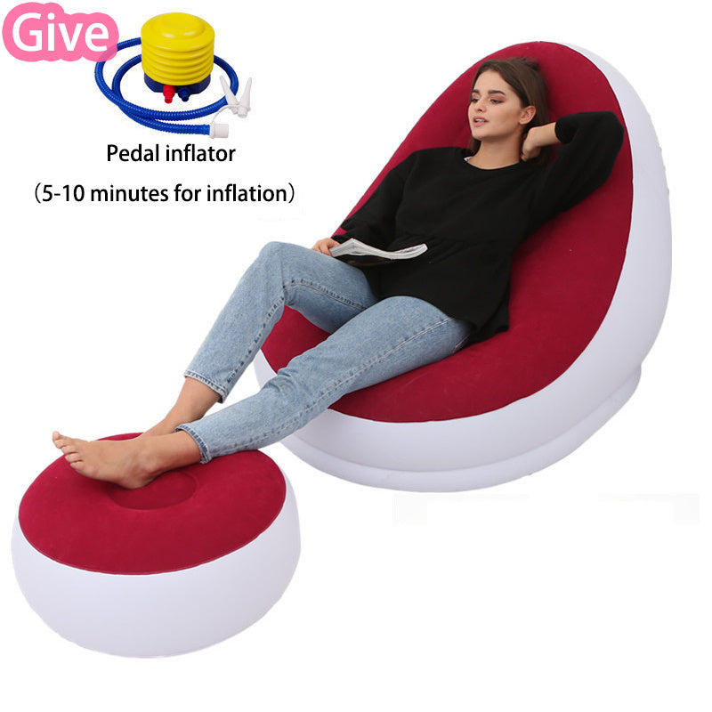 Pouf paresseux avec canapé gonflable pliable