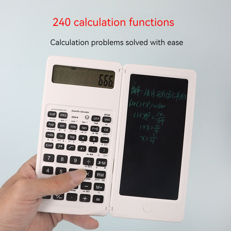 Calculatrice de fonctions scientifiques avec tableau d'écriture solaire