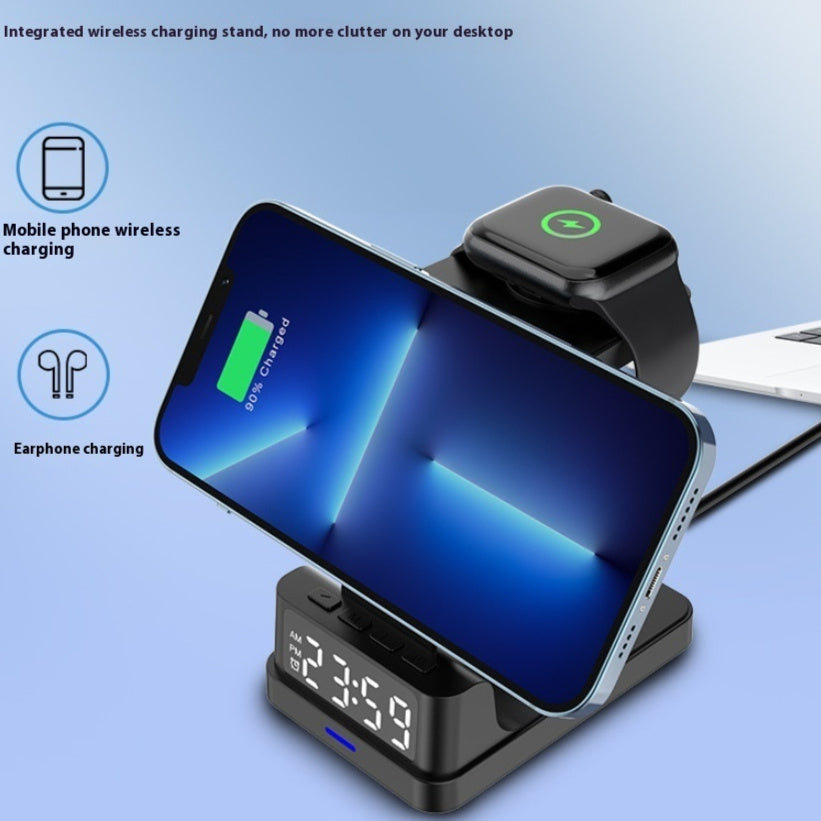 Chargeur magnétique sans fil 3 en 1 15 W avec horloge