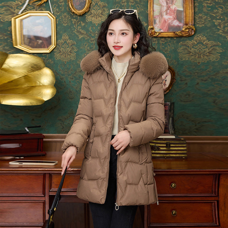 Manteau mi-long en coton rembourré pour femme
