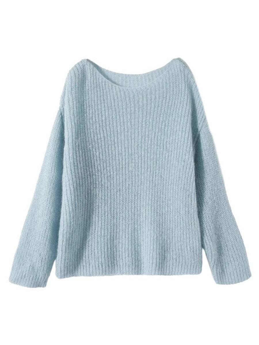 Haut en tricot ample et décontracté de style français
