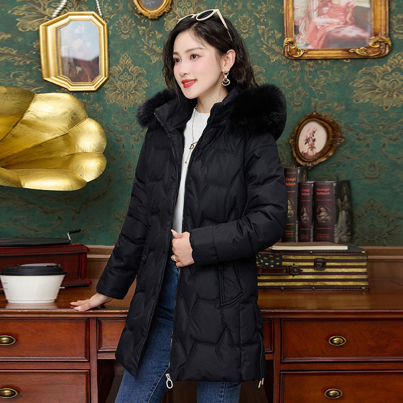 Manteau mi-long en coton rembourré pour femme