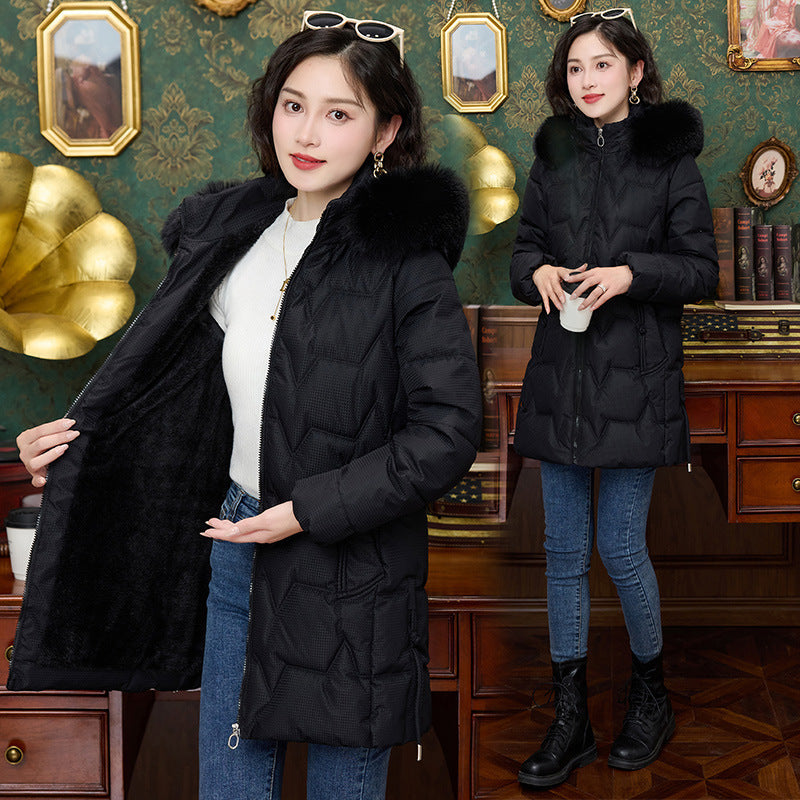 Manteau mi-long en coton rembourré pour femme