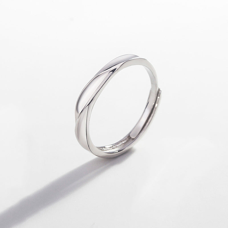 Silberner Liebespaarring, schlichtes Armband
