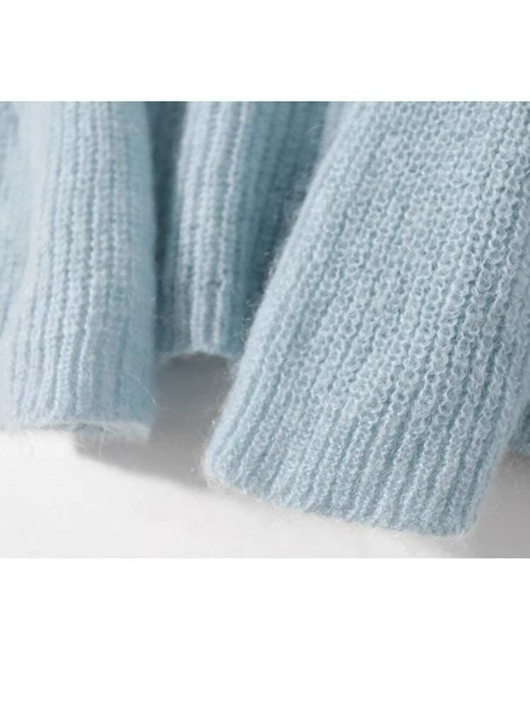 Haut en tricot ample et décontracté de style français