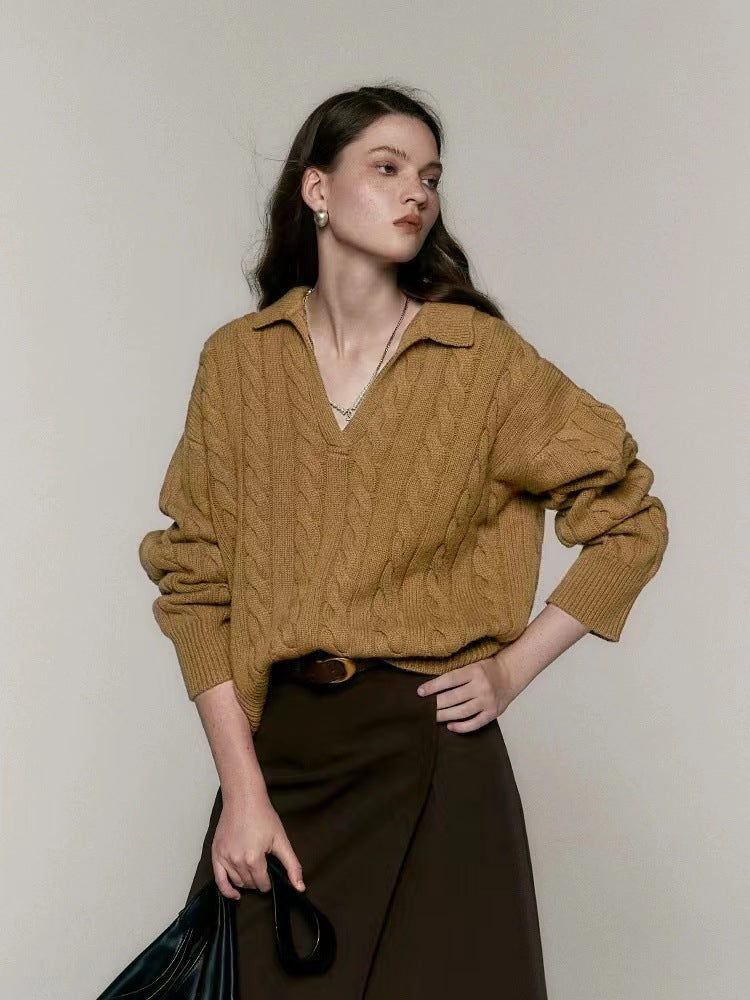 Pull à col polo style paresseux