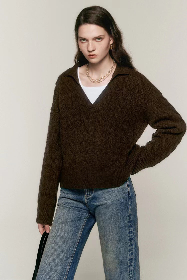 Pull à col polo style paresseux