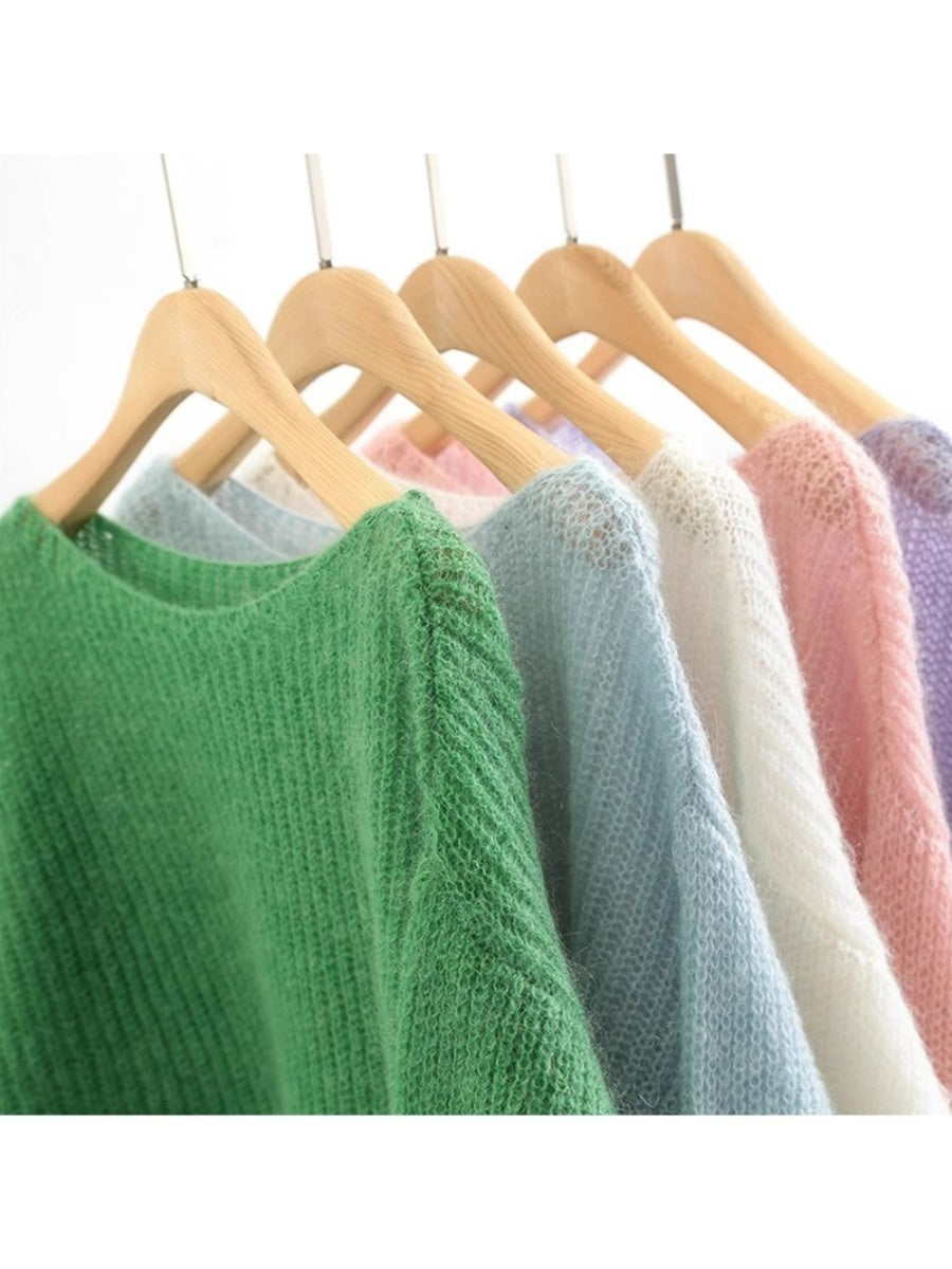Haut en tricot ample et décontracté de style français