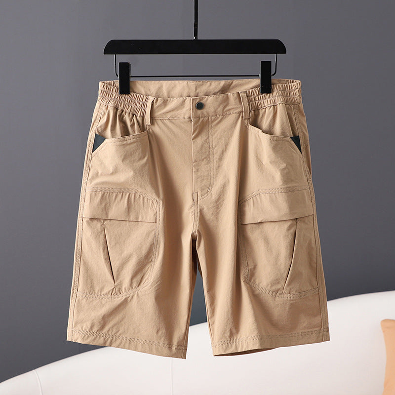 Short cargo décontracté à grandes poches pour homme