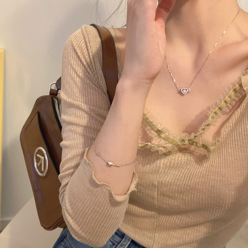 Collier en argent avec coeur d'ange pour femme