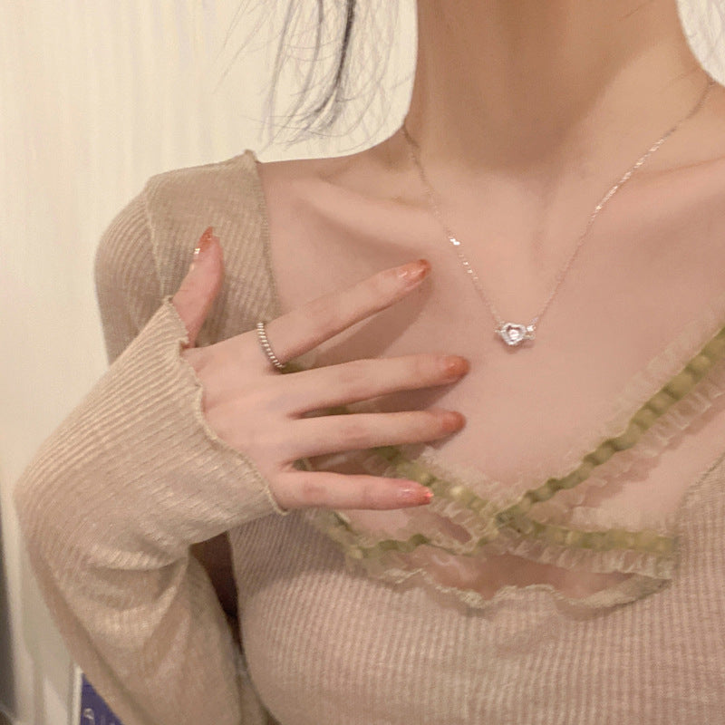 Collier en argent avec coeur d'ange pour femme