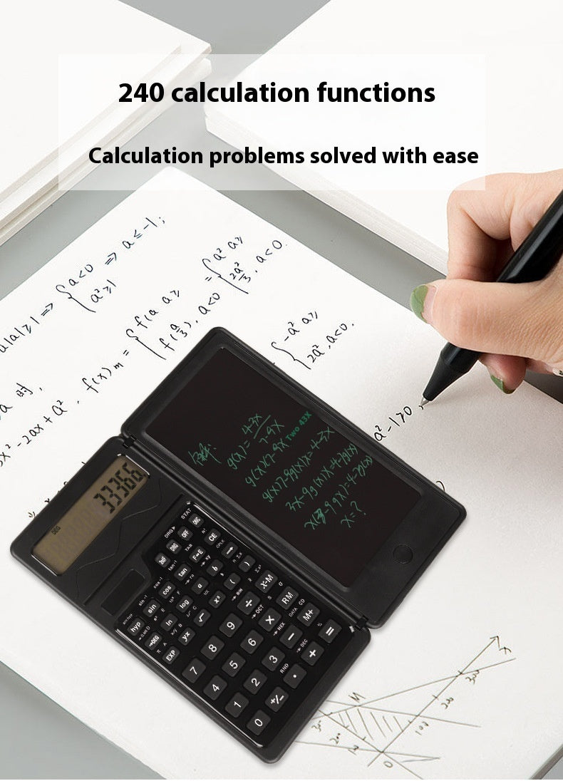 Calculatrice de fonctions scientifiques avec tableau d'écriture solaire