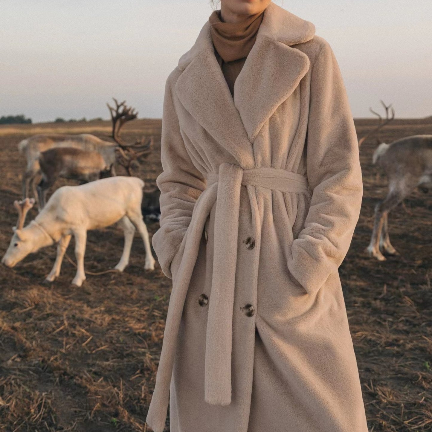 Manteau en velours pour femme