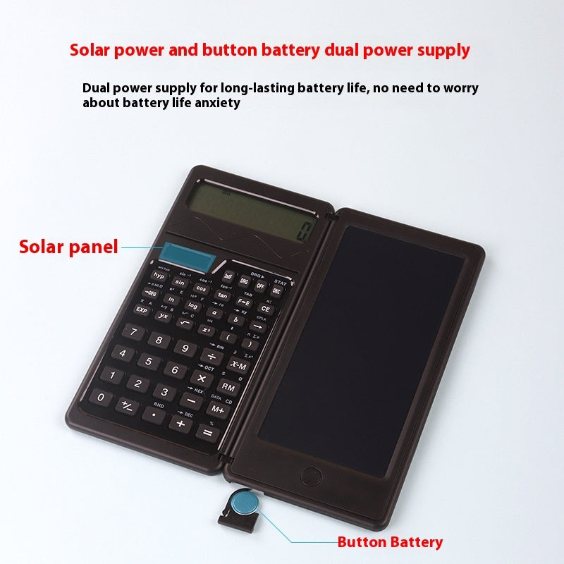 Calculatrice de fonctions scientifiques avec tableau d'écriture solaire