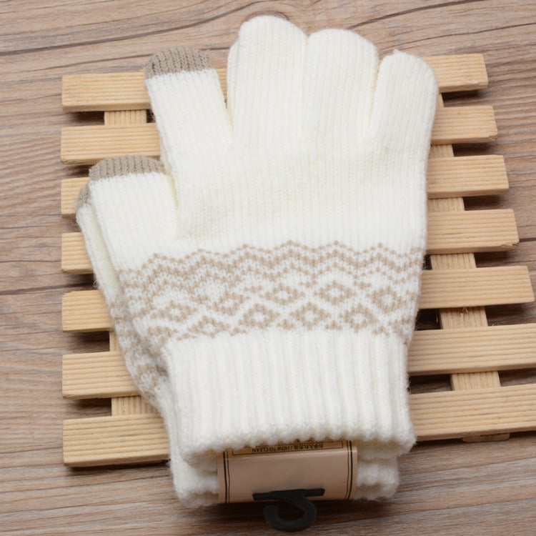 Knitted touch screen gloves