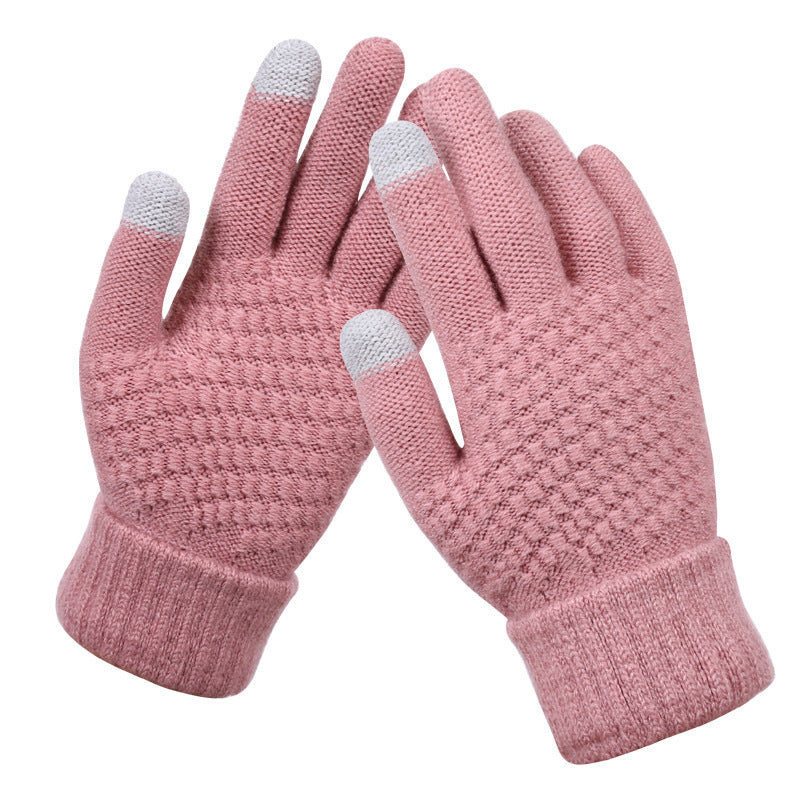 Knitted touch screen gloves