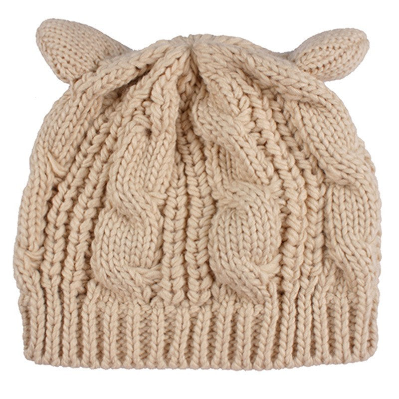 Knitted Cat Ear Beanie For Winter