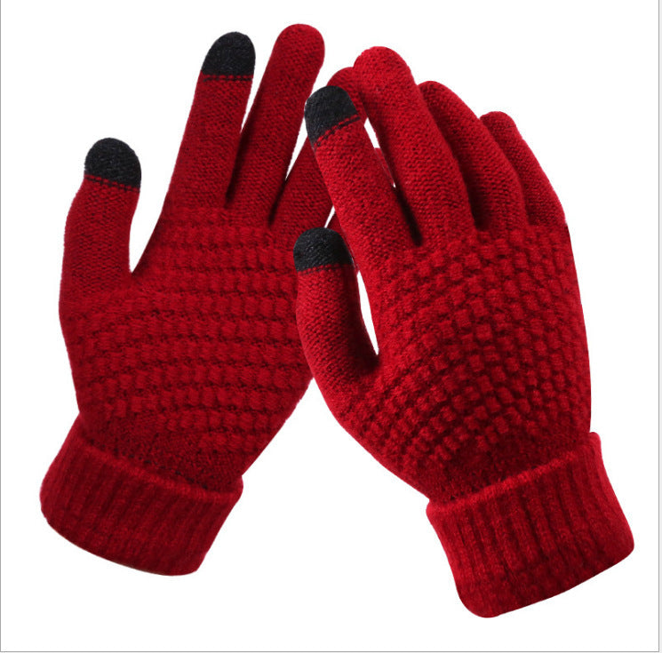 Knitted touch screen gloves