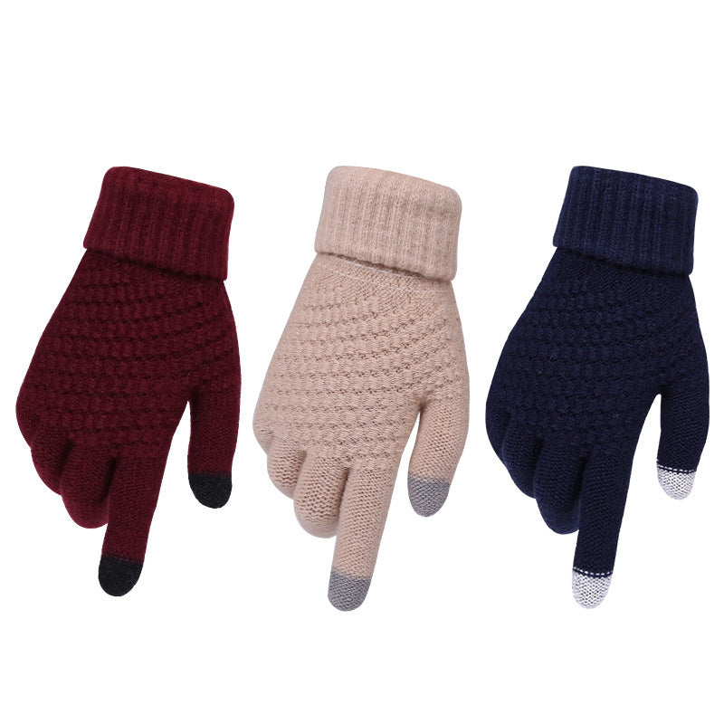 Knitted touch screen gloves