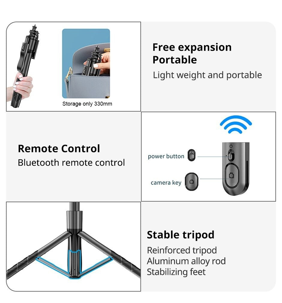 Selfie Stick Stabilizer Floor Telescopic Rod